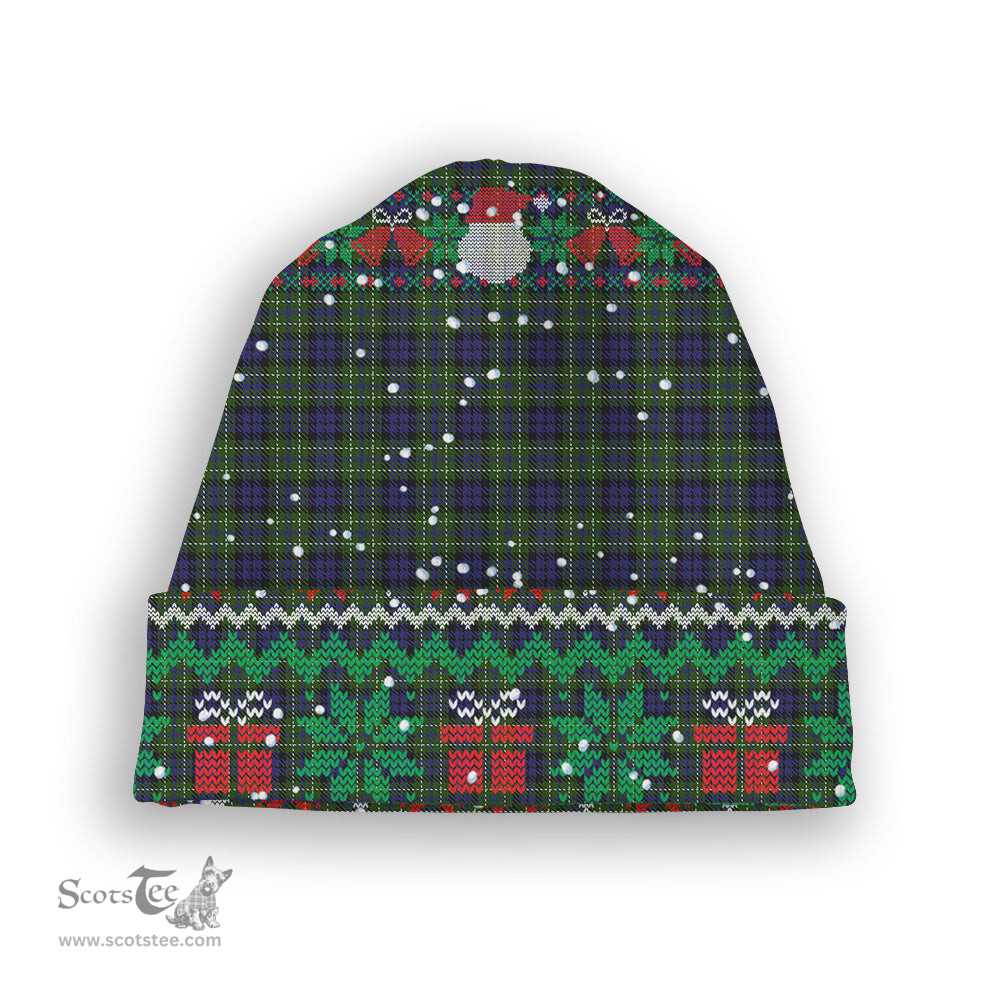 ScotsTee Shop Scottish MacNeil of Colonsay Tartan Plaid Christmas Deer Snowman Snowflake Bell Knit Beanie