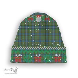 ScotsTee Shop Scottish MacMillan Hunting Ancient Tartan Plaid Christmas Deer Snowman Snowflake Bell Knit Beanie