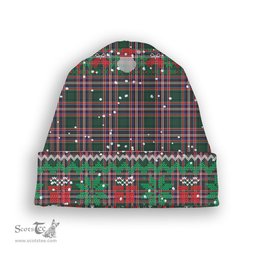 ScotsTee Shop Scottish MacFarlane Hunting Modern Tartan Plaid Christmas Deer Snowman Snowflake Bell Knit Beanie