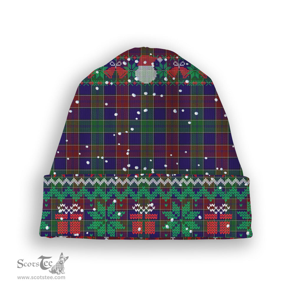 ScotsTee Shop Scottish MacMichael Tartan Plaid Christmas Deer Snowman Snowflake Bell Knit Beanie