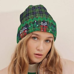 ScotsTee Shop Scottish MacKellar Tartan Plaid Christmas Deer Snowman Snowflake Bell Knit Beanie