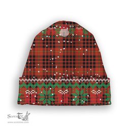 ScotsTee Shop Scottish MacDonald of Ardnamurchan Ancient Tartan Plaid Christmas Deer Snowman Snowflake Bell Knit Beanie