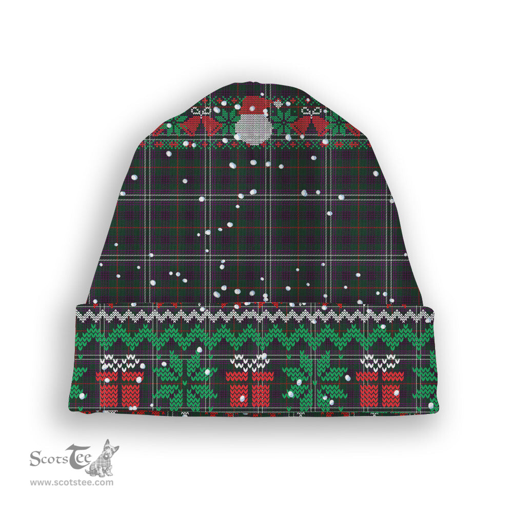 ScotsTee Shop Scottish MacGlynn Tartan Plaid Christmas Deer Snowman Snowflake Bell Knit Beanie