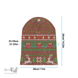 ScotsTee Shop Scottish Lumsden Ancient Tartan Plaid Christmas Deer Snowman Snowflake Bell Knit Beanie