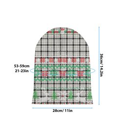 ScotsTee Shop Scottish MacFarlane Black White Ancient Tartan Plaid Christmas Deer Snowman Snowflake Bell Knit Beanie