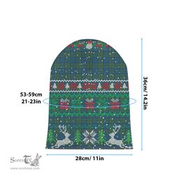 ScotsTee Shop Scottish Lockhart Tartan Plaid Christmas Deer Snowman Snowflake Bell Knit Beanie