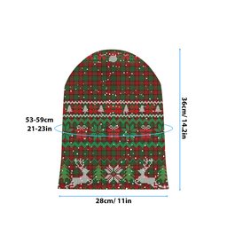ScotsTee Shop Scottish MacPhail Tartan Plaid Christmas Deer Snowman Snowflake Bell Knit Beanie