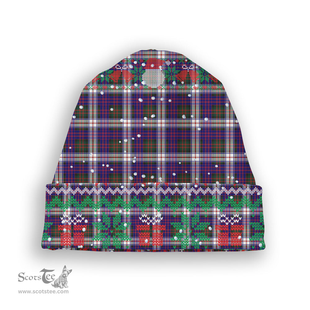 ScotsTee Shop Scottish MacDonald Dress Modern SC Tartan Plaid Christmas Deer Snowman Snowflake Bell Knit Beanie