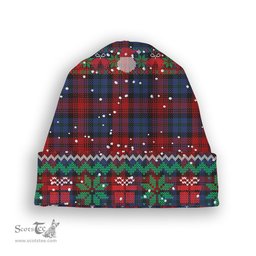 ScotsTee Shop Scottish MacLachlan Modern Tartan Plaid Christmas Deer Snowman Snowflake Bell Knit Beanie