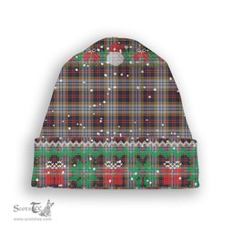 ScotsTee Shop Scottish McInnes Ancient Hunting Tartan Plaid Christmas Deer Snowman Snowflake Bell Knit Beanie