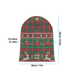 ScotsTee Shop Scottish McCulloch Modern Tartan Plaid Christmas Deer Snowman Snowflake Bell Knit Beanie