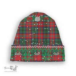 ScotsTee Shop Scottish McCulloch Modern Tartan Plaid Christmas Deer Snowman Snowflake Bell Knit Beanie