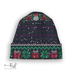 ScotsTee Shop Scottish MacCaughan or MacEachain Tartan Plaid Christmas Deer Snowman Snowflake Bell Knit Beanie