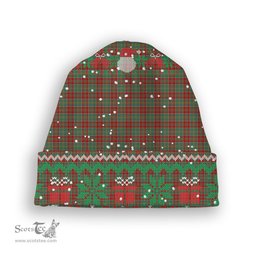 ScotsTee Shop Scottish MacDonald of Kingsburgh Tartan Plaid Christmas Deer Snowman Snowflake Bell Knit Beanie