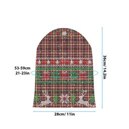 ScotsTee Shop Scottish McKay of Strathnaver Modern Tartan Plaid Christmas Deer Snowman Snowflake Bell Knit Beanie