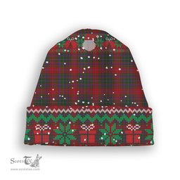 ScotsTee Shop Scottish MacDougall 1966 Tartan Plaid Christmas Deer Snowman Snowflake Bell Knit Beanie