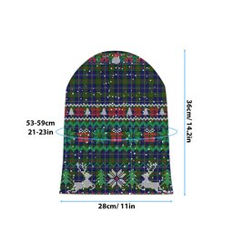 ScotsTee Shop Scottish MacLeod of Harris Modern Tartan Plaid Christmas Deer Snowman Snowflake Bell Knit Beanie