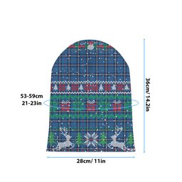 ScotsTee Shop Scottish MacRae of America Modern Tartan Plaid Christmas Deer Snowman Snowflake Bell Knit Beanie