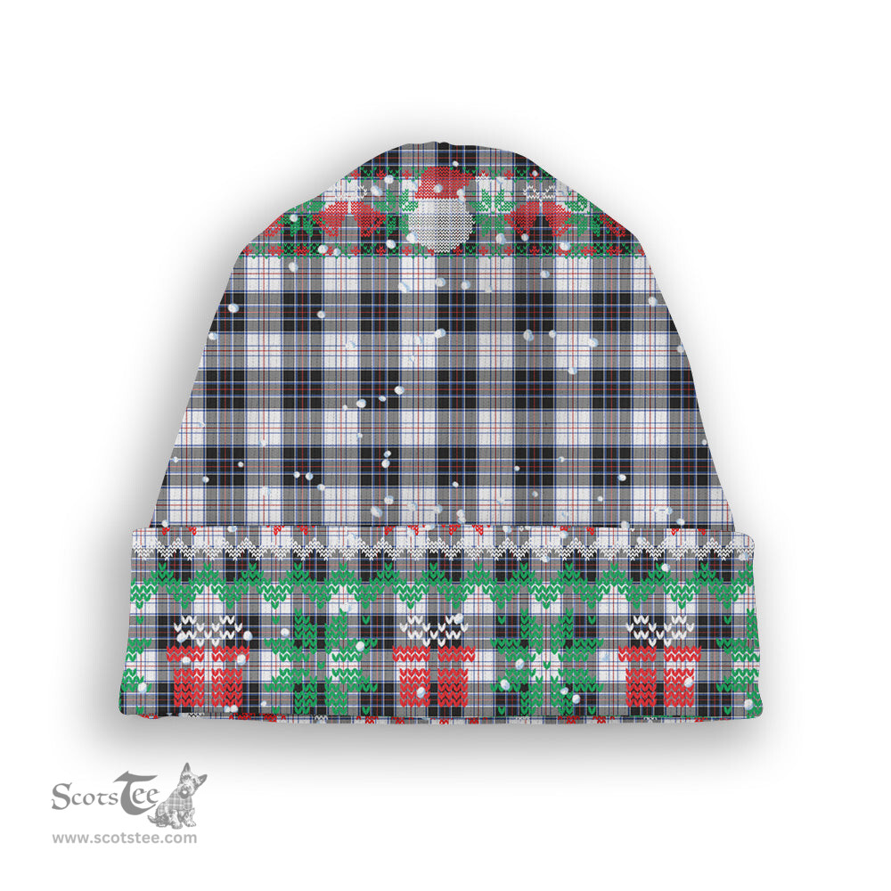 ScotsTee Shop Scottish MacRae Dress Modern Tartan Plaid Christmas Deer Snowman Snowflake Bell Knit Beanie