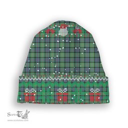 ScotsTee Shop Scottish MacThomas Ancient Tartan Plaid Christmas Deer Snowman Snowflake Bell Knit Beanie