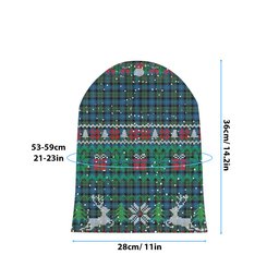 ScotsTee Shop Scottish MacKirdy Tartan Plaid Christmas Deer Snowman Snowflake Bell Knit Beanie