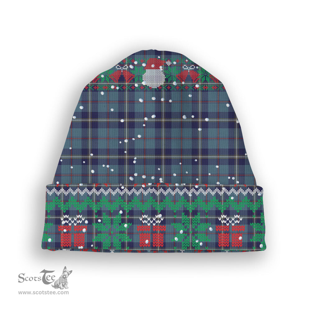 ScotsTee Shop Scottish MacRaes of America Tartan Plaid Christmas Deer Snowman Snowflake Bell Knit Beanie