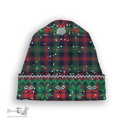 ScotsTee Shop Scottish MacLennan Modern Tartan Plaid Christmas Deer Snowman Snowflake Bell Knit Beanie