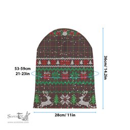 ScotsTee Shop Scottish Hall Modern Tartan Plaid Christmas Deer Snowman Snowflake Bell Knit Beanie