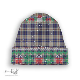 ScotsTee Shop Scottish MacRae of Conchra Tartan Plaid Christmas Deer Snowman Snowflake Bell Knit Beanie