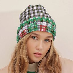 ScotsTee Shop Scottish MacPherson Dress Modern Tartan Plaid Christmas Deer Snowman Snowflake Bell Knit Beanie