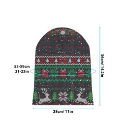 ScotsTee Shop Scottish Jrgensen of Taasingee Tartan Plaid Christmas Deer Snowman Snowflake Bell Knit Beanie