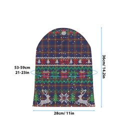 ScotsTee Shop Scottish MacLaine of Lochbuie Hunting Modern Tartan Plaid Christmas Deer Snowman Snowflake Bell Knit Beanie