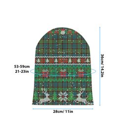 ScotsTee Shop Scottish MacNeacail Hunting Ancient Tartan Plaid Christmas Deer Snowman Snowflake Bell Knit Beanie
