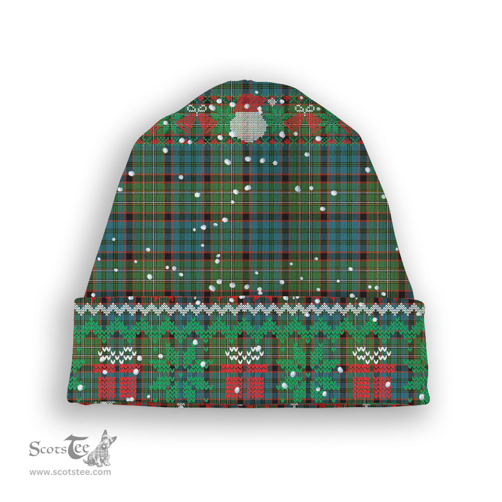 ScotsTee Shop Scottish MacNeacail Hunting Ancient Tartan Plaid Christmas Deer Snowman Snowflake Bell Knit Beanie
