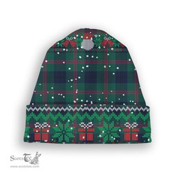 ScotsTee Shop Scottish Laurie (Lawrie) Modern Clan Tartan Plaid Christmas Deer Snowman Snowflake Bell Knit Beanie