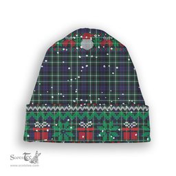 ScotsTee Shop Scottish Graham of Montrose Modern Tartan Plaid Christmas Deer Snowman Snowflake Bell Knit Beanie