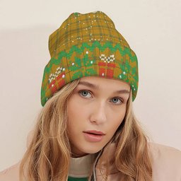 ScotsTee Shop Scottish Houston Ancient Tartan Plaid Christmas Deer Snowman Snowflake Bell Knit Beanie