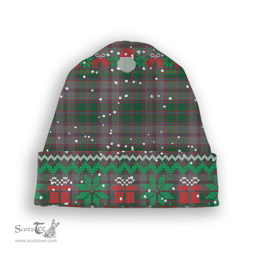 ScotsTee Shop Scottish MacPherson Gathering 1996 Tartan Plaid Christmas Deer Snowman Snowflake Bell Knit Beanie