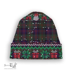 ScotsTee Shop Scottish MacDonald of Clan Ranald Tartan Plaid Christmas Deer Snowman Snowflake Bell Knit Beanie