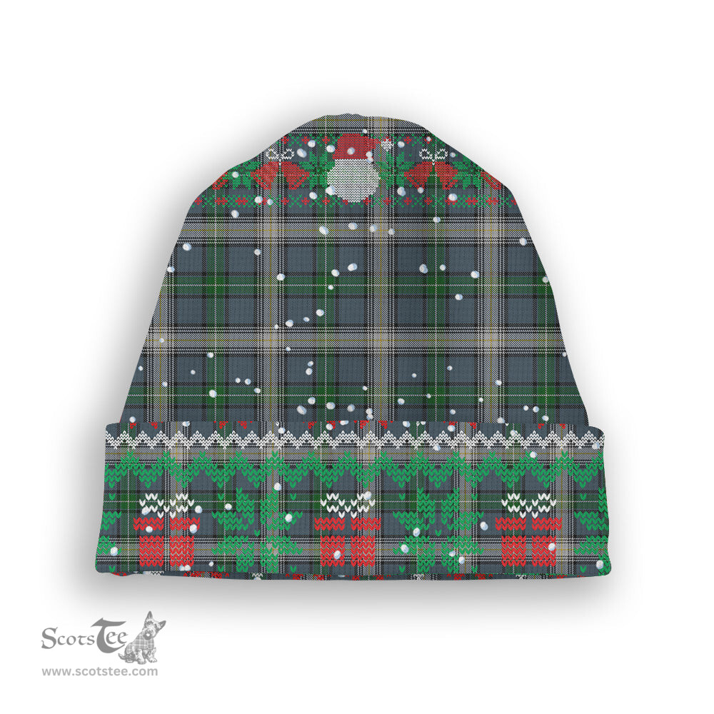 ScotsTee Shop Scottish MacDouall Tartan Plaid Christmas Deer Snowman Snowflake Bell Knit Beanie