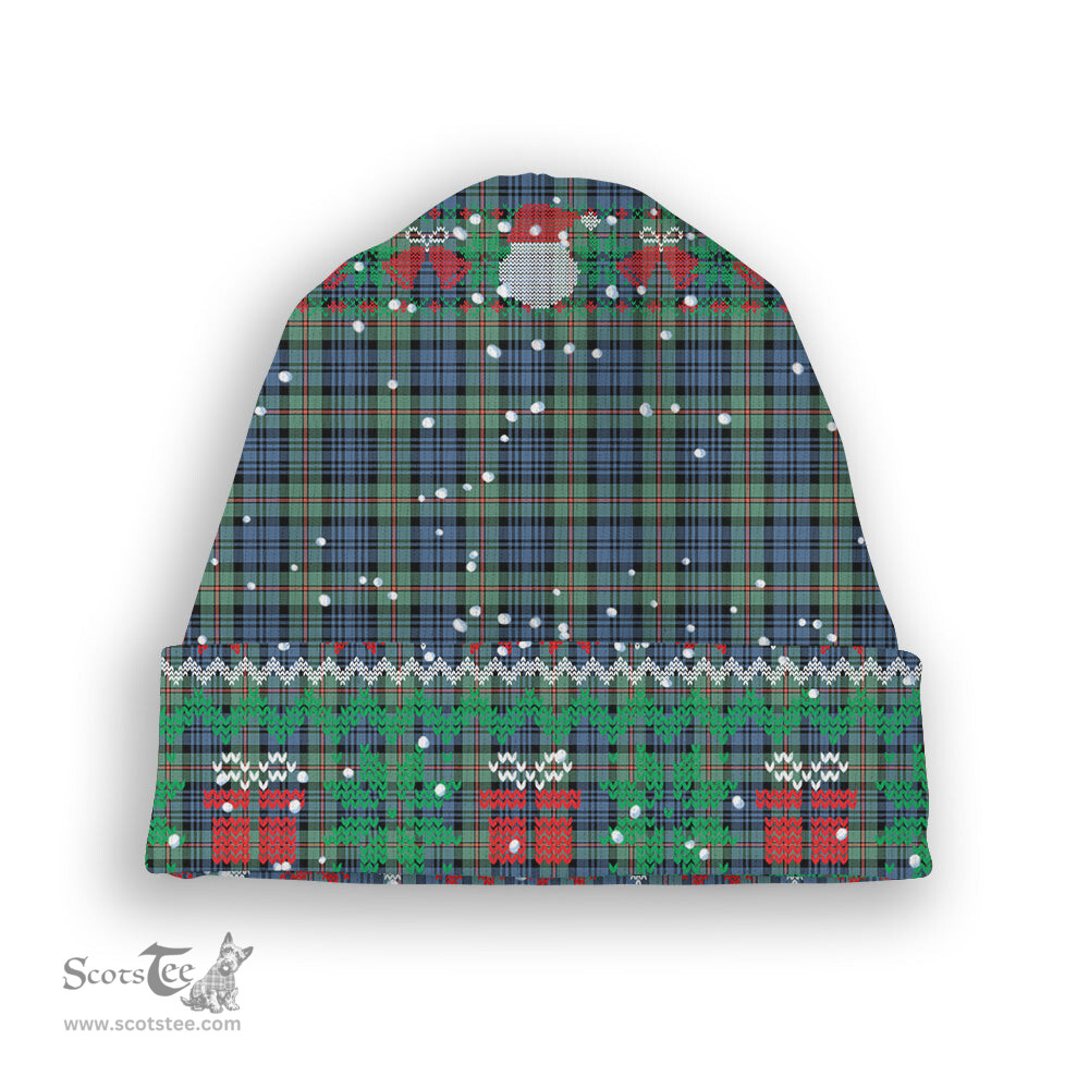 ScotsTee Shop Scottish McKinlay Ancient Tartan Plaid Christmas Deer Snowman Snowflake Bell Knit Beanie