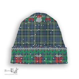 ScotsTee Shop Scottish McKinlay Ancient Tartan Plaid Christmas Deer Snowman Snowflake Bell Knit Beanie