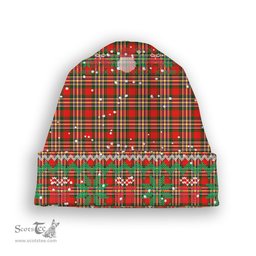 ScotsTee Shop Scottish McGill Modern Tartan Plaid Christmas Deer Snowman Snowflake Bell Knit Beanie