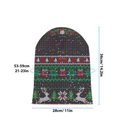 ScotsTee Shop Scottish McDonell of Glengarry Tartan Plaid Christmas Deer Snowman Snowflake Bell Knit Beanie