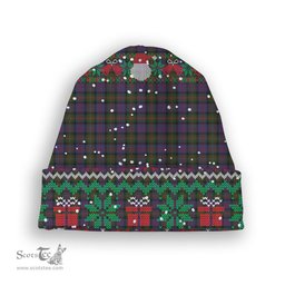 ScotsTee Shop Scottish McDonell of Glengarry Tartan Plaid Christmas Deer Snowman Snowflake Bell Knit Beanie