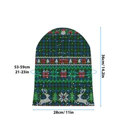 ScotsTee Shop Scottish MacKay Modern Tartan Plaid Christmas Deer Snowman Snowflake Bell Knit Beanie