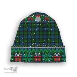 ScotsTee Shop Scottish MacKay Modern Tartan Plaid Christmas Deer Snowman Snowflake Bell Knit Beanie