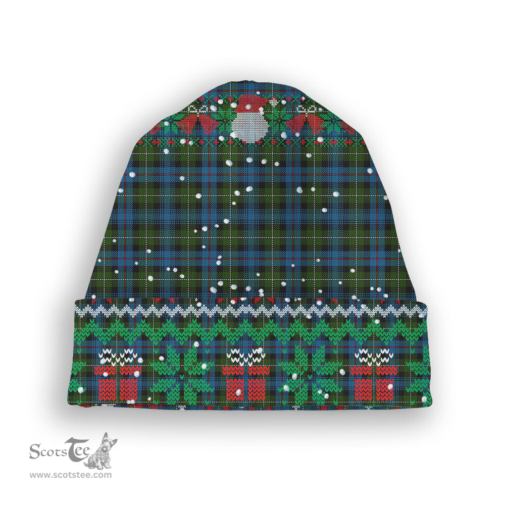 ScotsTee Shop Scottish Mckenzie Tartan Plaid Christmas Deer Snowman Snowflake Bell Knit Beanie