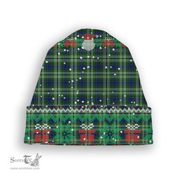 ScotsTee Shop Scottish Haliburton Tartan Plaid Christmas Deer Snowman Snowflake Bell Knit Beanie