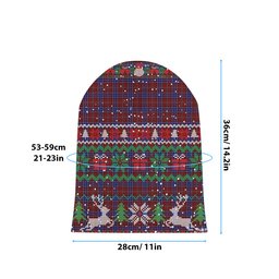 ScotsTee Shop Scottish Hudson Tartan Plaid Christmas Deer Snowman Snowflake Bell Knit Beanie